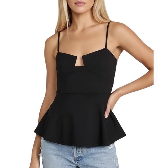 Susana Monaco Flared Angled Wire String Top Women’s Medium Black Sweetheart NWT - Picture 1 of 7